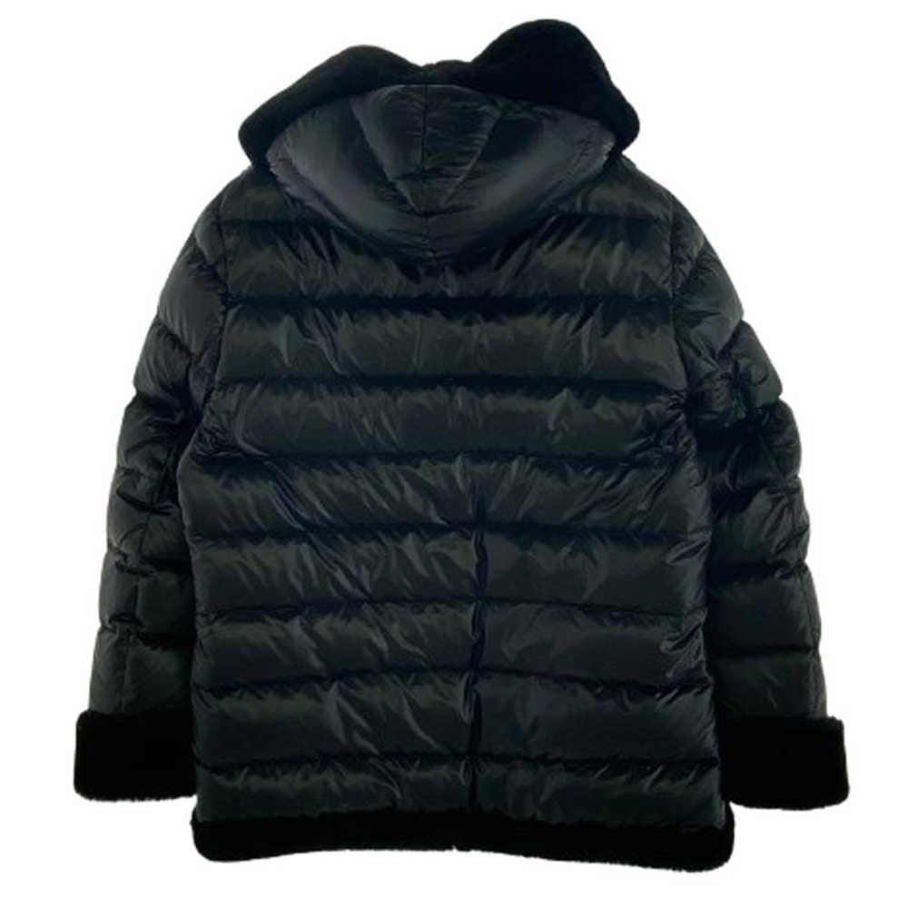 1piu1uguale3 ウノピュウノウグァーレトレ MRC042 × EMMETI エンメティ WRAP HOODED COAT フーデッド ダウン ジャケット ブラック系 M【中古】