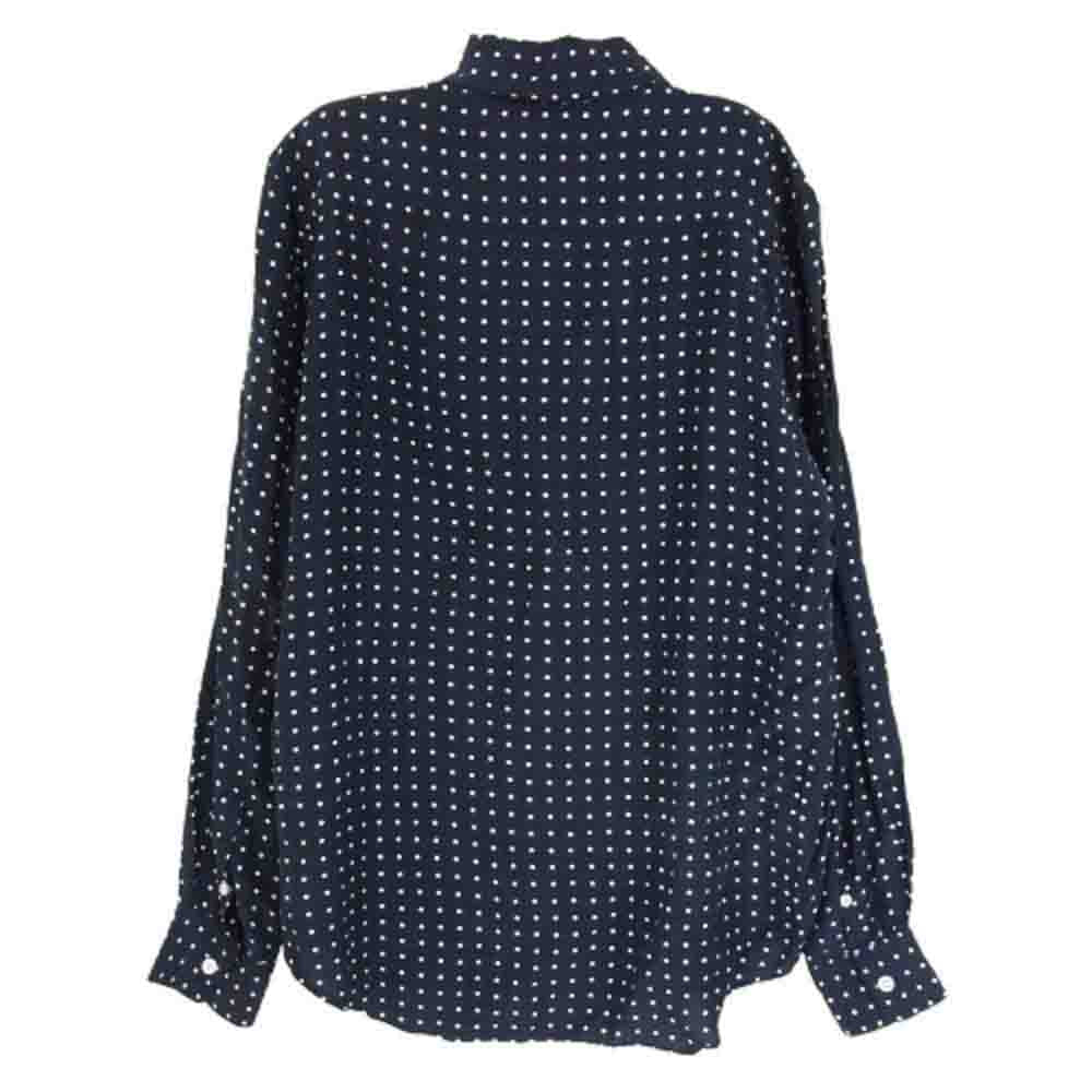WACKO MARIA ワコマリア 13AW 13AW-DOTS-02 DOTS HAWAIIAN SHIRT シルク混 ドット柄 ボタンダウン 長袖 シャツ ネイビー系 S【中古】