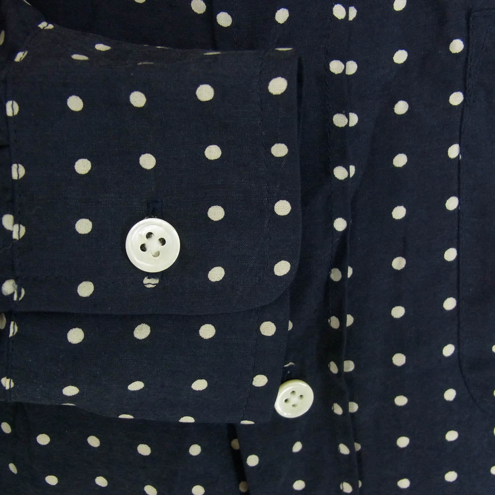 WACKO MARIA ワコマリア 13AW 13AW-DOTS-02 DOTS HAWAIIAN SHIRT シルク混 ドット柄 ボタンダウン 長袖 シャツ ネイビー系 S【中古】