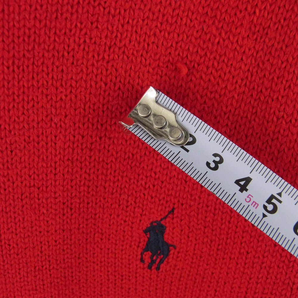 POLO RALPH LAUREN ポロ・ラルフローレン ワンポイント 刺繍 ニット レッド系 XL【中古】