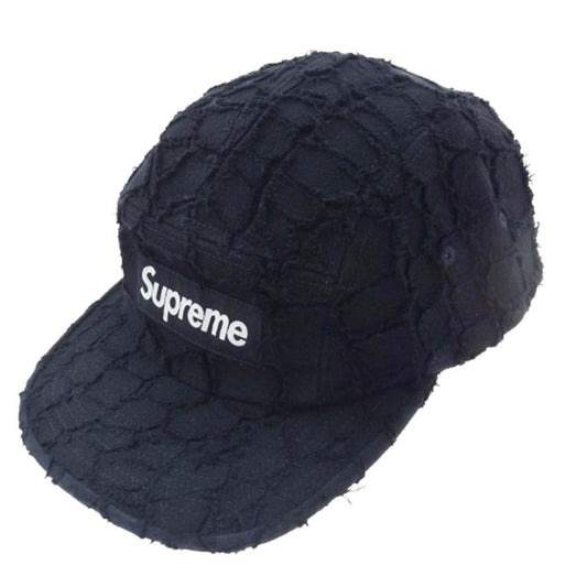 Supreme シュプリーム 25SS Frayed Croc Denim Camp Cap デニム キャンプ キャップ ブラック系 58cm【極上美品】【中古】