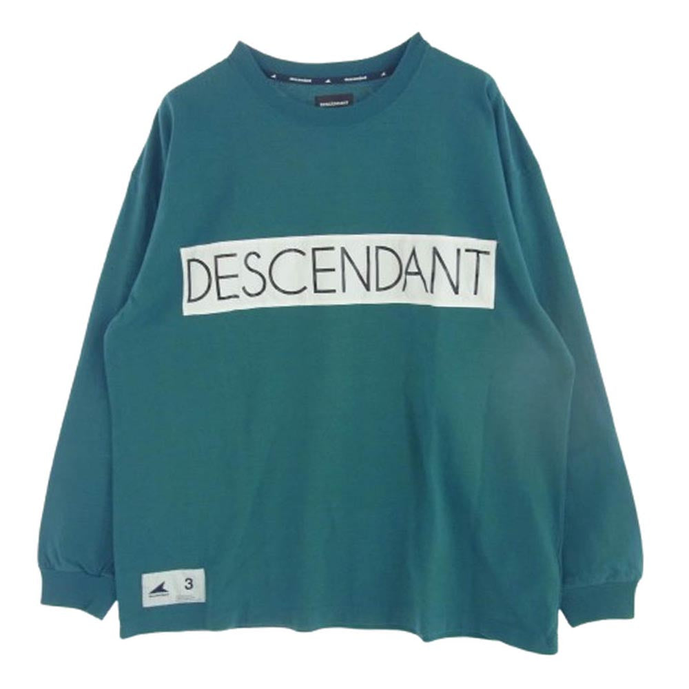 DESCENDANT ディセンダント 25SS STRAIN PATCH LS ロゴ パッチ スウェット 長袖 Tシャツ ブルー系 3【美品】【中古】