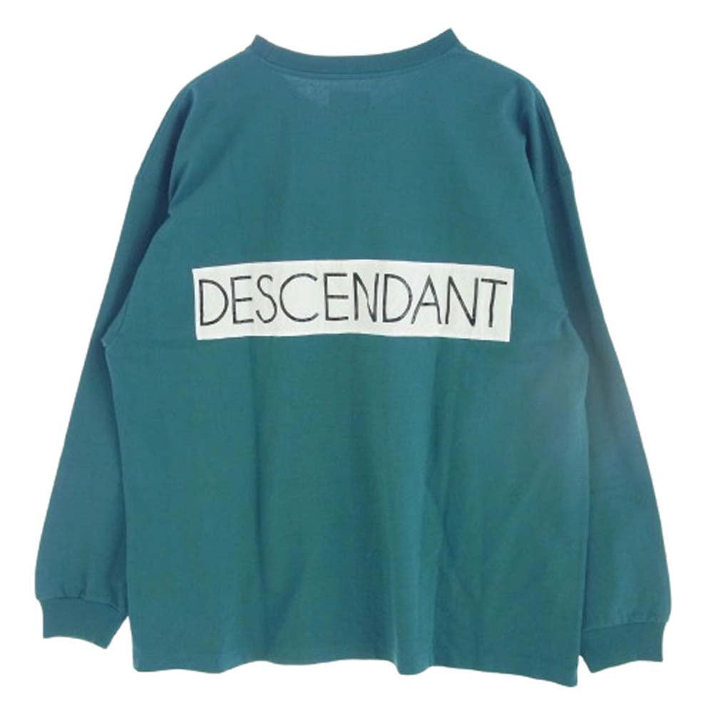 DESCENDANT ディセンダント 25SS STRAIN PATCH LS ロゴ パッチ スウェット 長袖 Tシャツ ブルー系 3【美品】【中古】