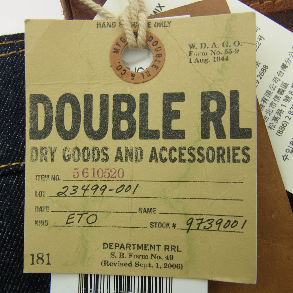 RRL ダブルアールエル 25SS WARRBAG0G620001 デニム トート バッグ インディゴブルー系【極上美品】【中古】