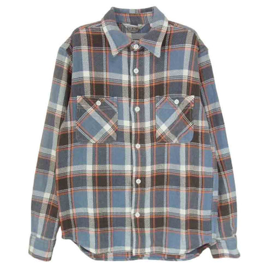 FIVE BROTHER ファイブブラザー チェック 長袖 ネル シャツ ブルー系 M【中古】