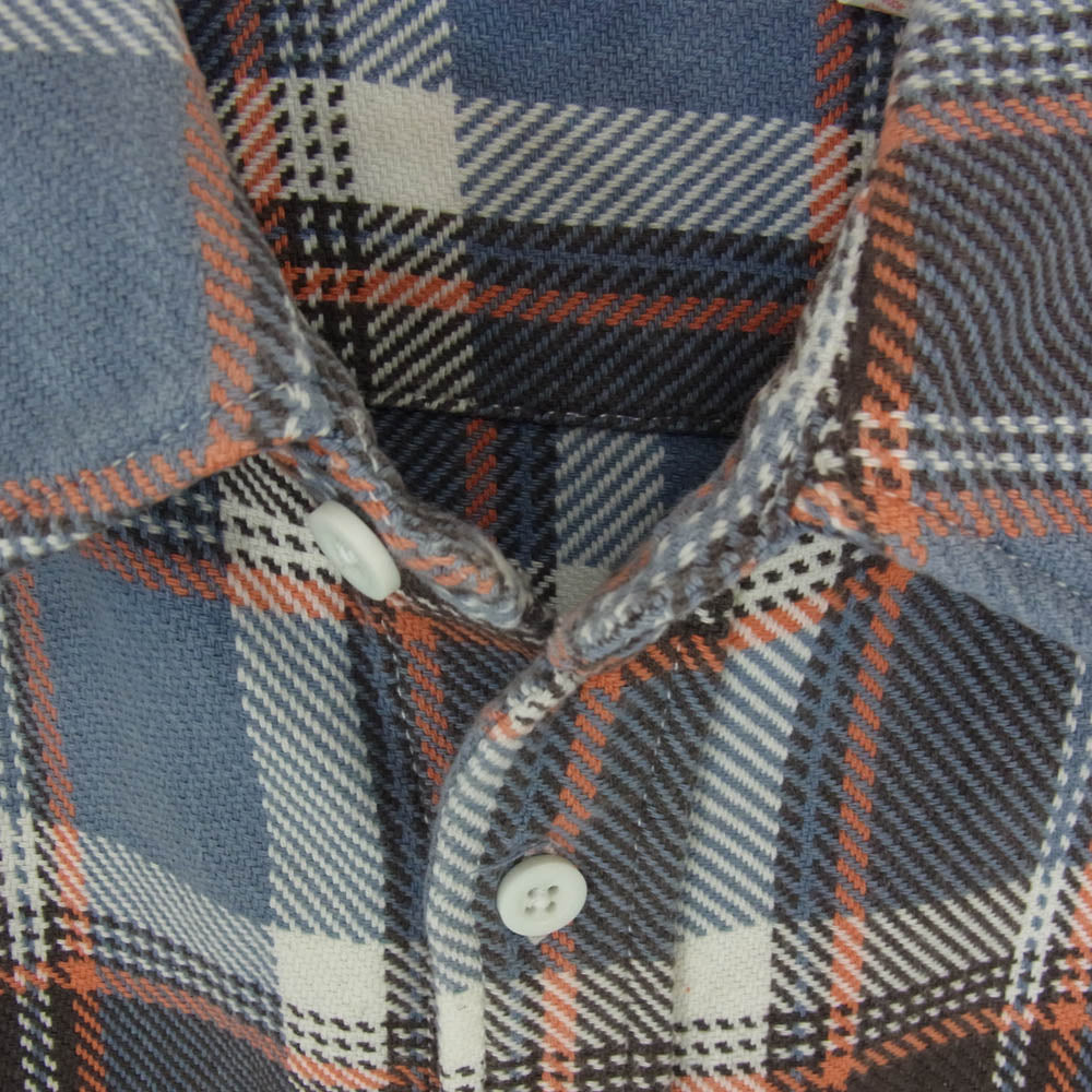 FIVE BROTHER ファイブブラザー チェック 長袖 ネル シャツ ブルー系 M【中古】