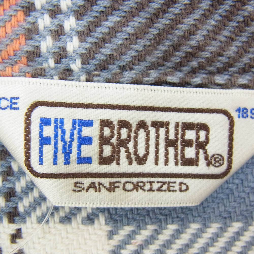 FIVE BROTHER ファイブブラザー チェック 長袖 ネル シャツ ブルー系 M【中古】