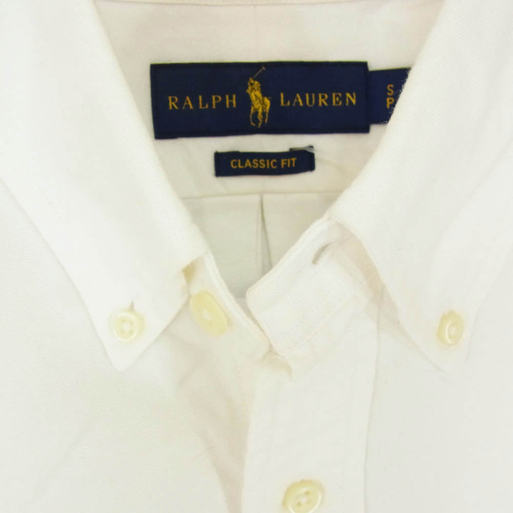 RALPH LAUREN ラルフローレン CLASSIC FIT クラシック フィット 長袖 ボタンダウン シャツ ホワイト系 SP【中古】