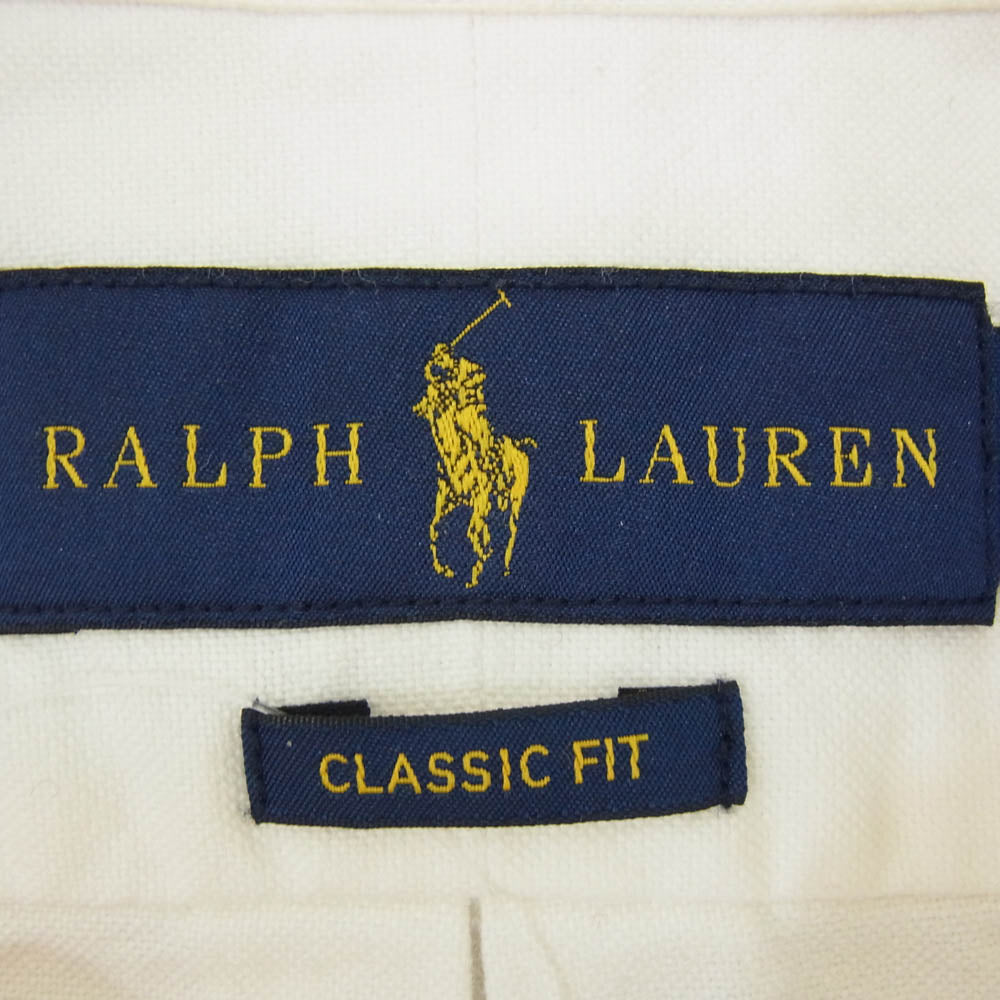 RALPH LAUREN ラルフローレン CLASSIC FIT クラシック フィット 長袖 ボタンダウン シャツ ホワイト系 SP【中古】