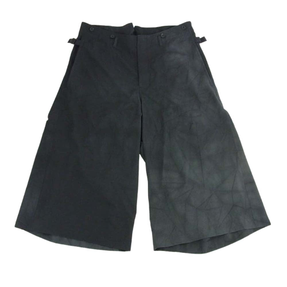 Yohji Yamamoto POUR HOMME ヨウジヤマモトプールオム 18AW HV-P42-507 シワギャバ ムラ染め ウールギャバ ダブルアジャスター オーバー パンツ ダークグレー系 2【中古】