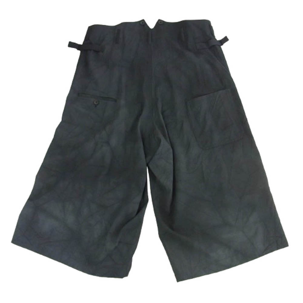 Yohji Yamamoto POUR HOMME ヨウジヤマモトプールオム 18AW HV-P42-507 シワギャバ ムラ染め ウールギャバ ダブルアジャスター オーバー パンツ ダークグレー系 2【中古】