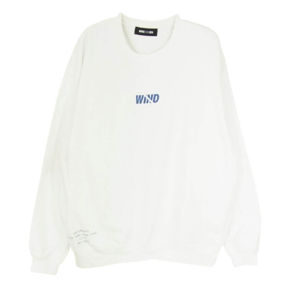 WIND AND SEA ウィンダンシー WDS-SAT-21A-01 × Saturdays NYC SATURDAYS SURF NYC ロゴプリント スウェット トレーナー ホワイト系 M【中古】