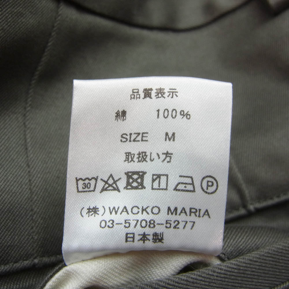 WACKO MARIA ワコマリア 2タック コットン センタープレス チノ パンツ カーキ系 M【中古】