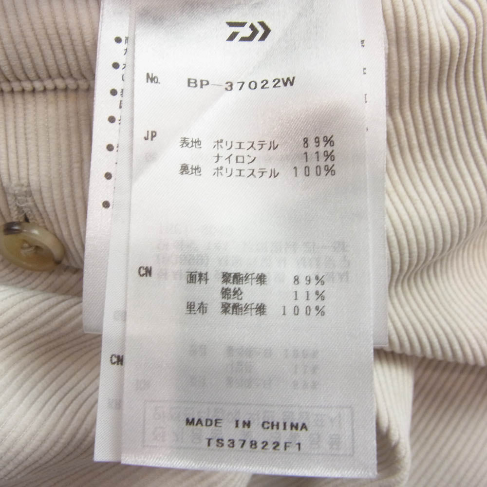 DAIWA PIER39 ダイワピア BP-37022W TECH WIDE EASY 2P TROUSERS CORDUROY 2プリーツ コーデュロイ ワイド パンツ オフホワイト系 S【中古】