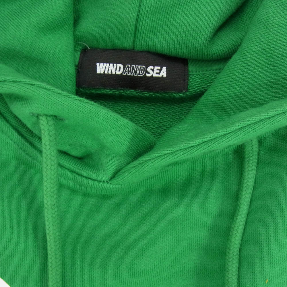 WIND AND SEA ウィンダンシー 21AW WDS-HUF-08 × HUF Hoodie ハフ ロゴ刺繍 サークル プルオーバー スウェット パーカー グリーン系 M【中古】