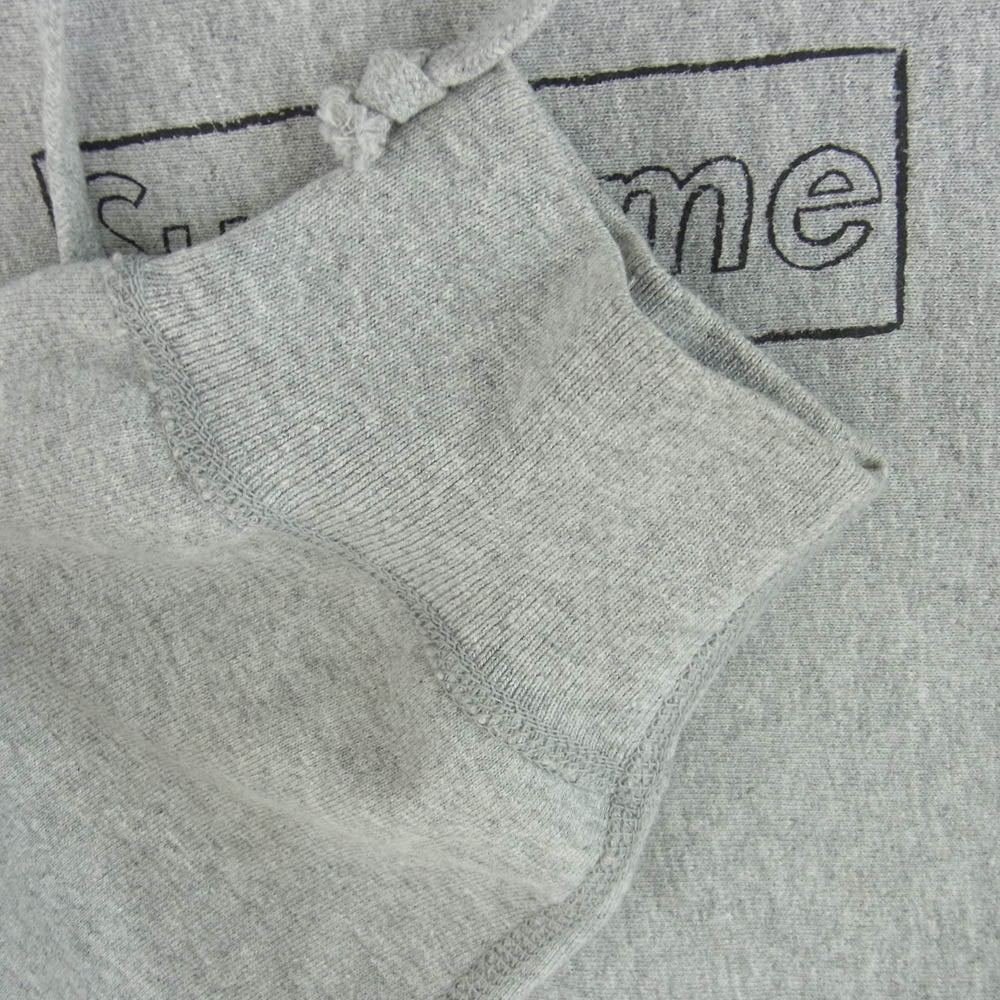 Supreme シュプリーム 21SS KAWS Chalk Logo Hooded Sweatshirt チョーク ボックス ロゴ プリント フーディ パーカー スウェット グレー系 M【中古】