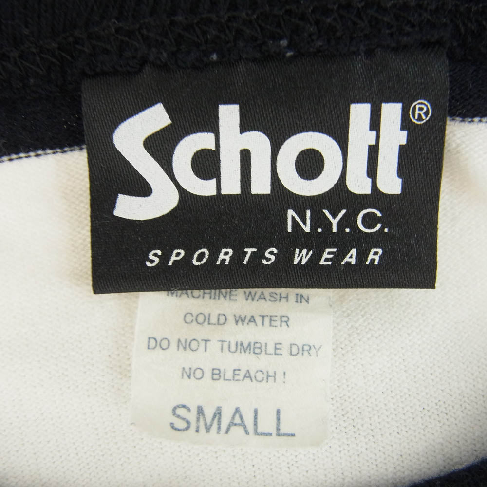 schott ショット BORDER TEE ボーダー ポケット Tシャツ ホワイト系 ブラック系 S【中古】