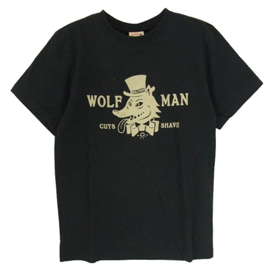 GLADHAND & Co. グラッドハンド WOLFMAN プリント クルーネック 半袖 Tシャツ ブラック系 S【中古】