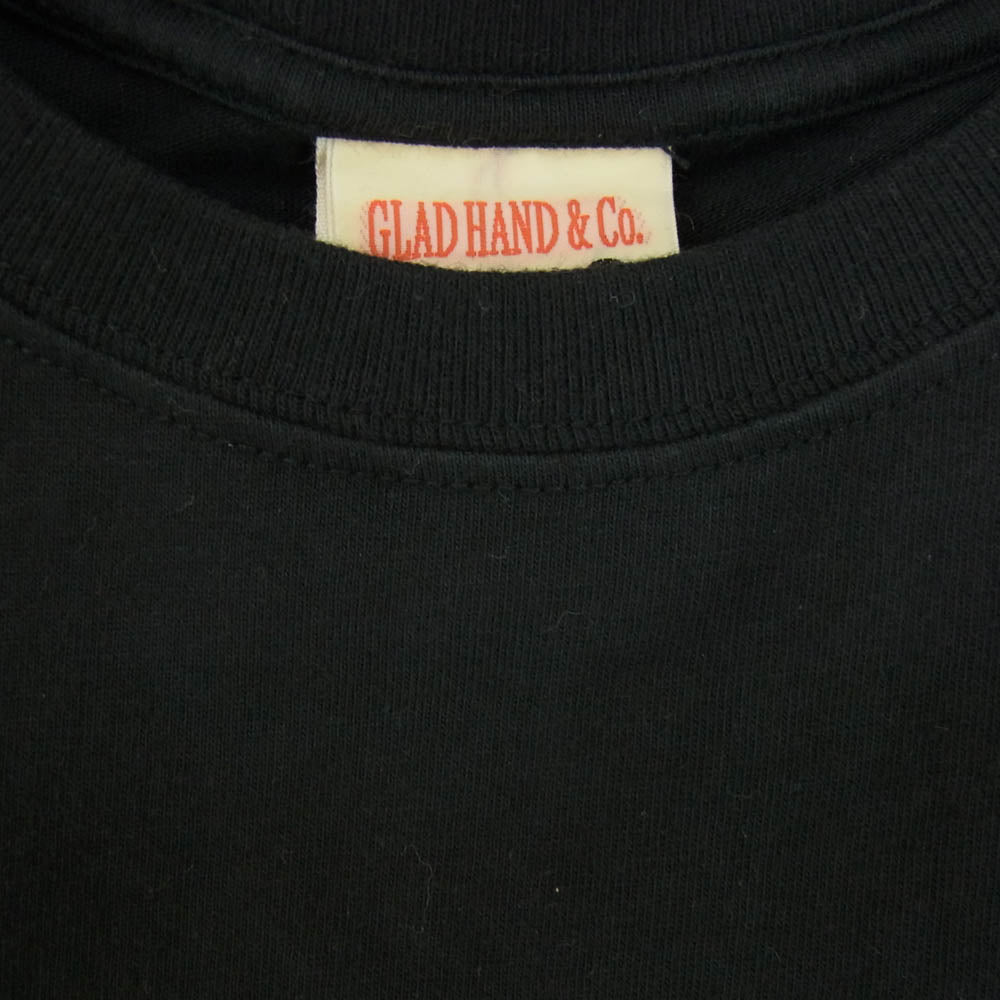 GLADHAND & Co. グラッドハンド WOLFMAN プリント クルーネック 半袖 Tシャツ ブラック系 S【中古】