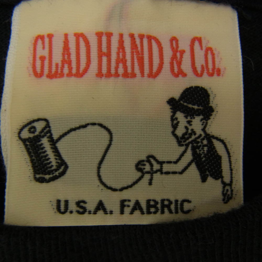 GLADHAND & Co. グラッドハンド WOLFMAN プリント クルーネック 半袖 Tシャツ ブラック系 S【中古】