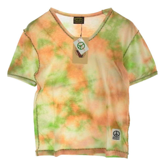 JELADO ジェラード JRGT-001 絞り染め Uネック Tシャツ オレンジ系 グリーン系 S【新古品】【未使用】【中古】