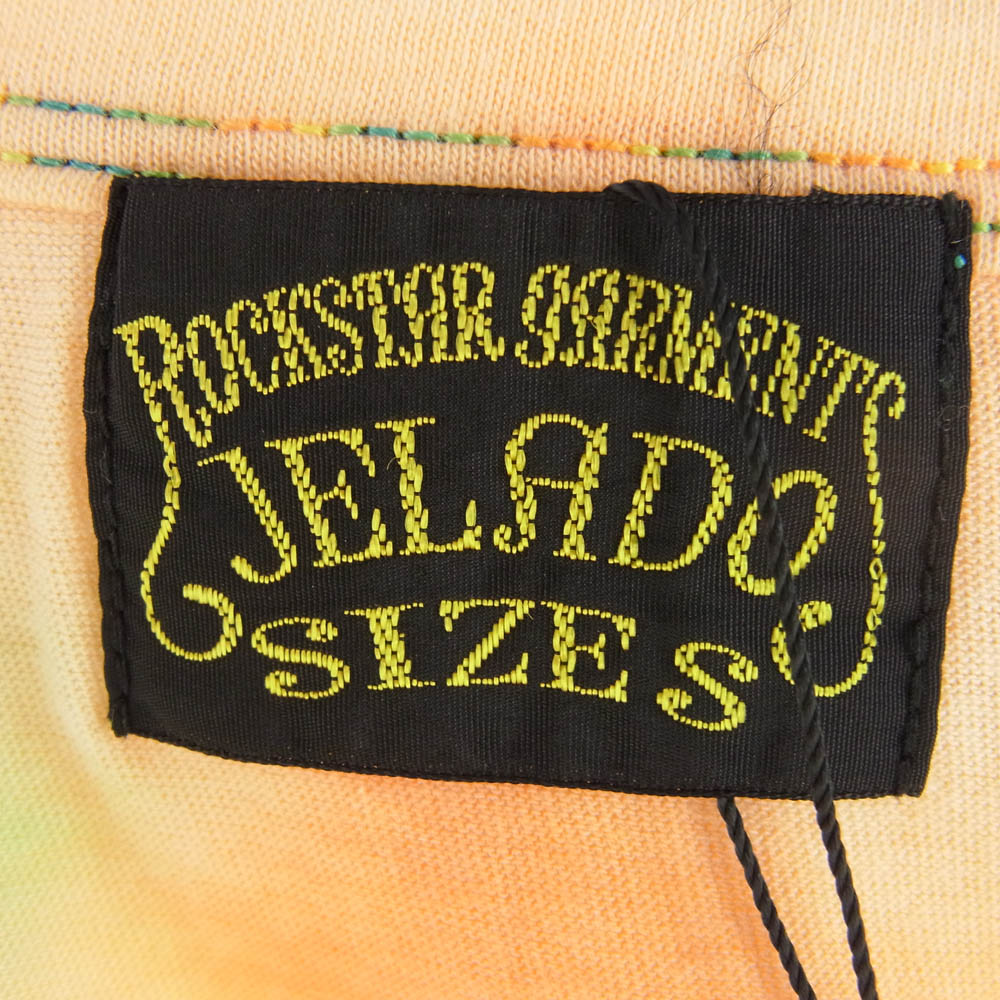 JELADO ジェラード JRGT-001 絞り染め Uネック Tシャツ オレンジ系 グリーン系 S【新古品】【未使用】【中古】