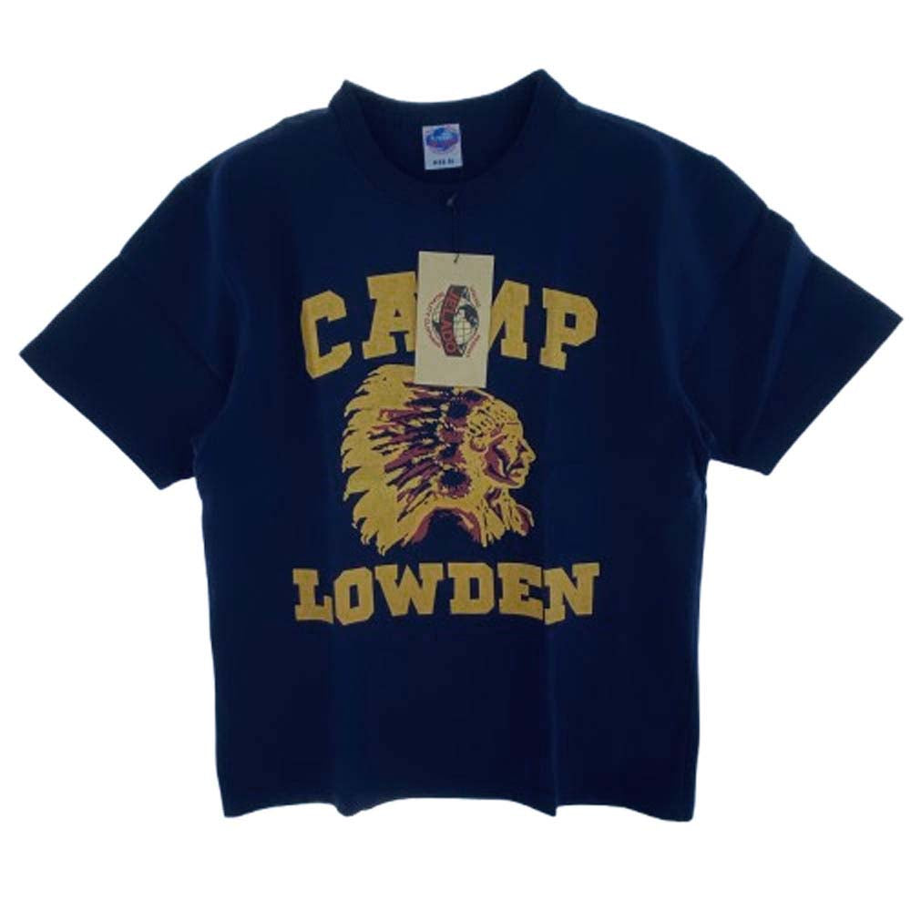JPT-1505 S/S TEE CAMP LOWDEN プリント Tシャツ ネイビー系 36【新古品】【未使用】【中古】
