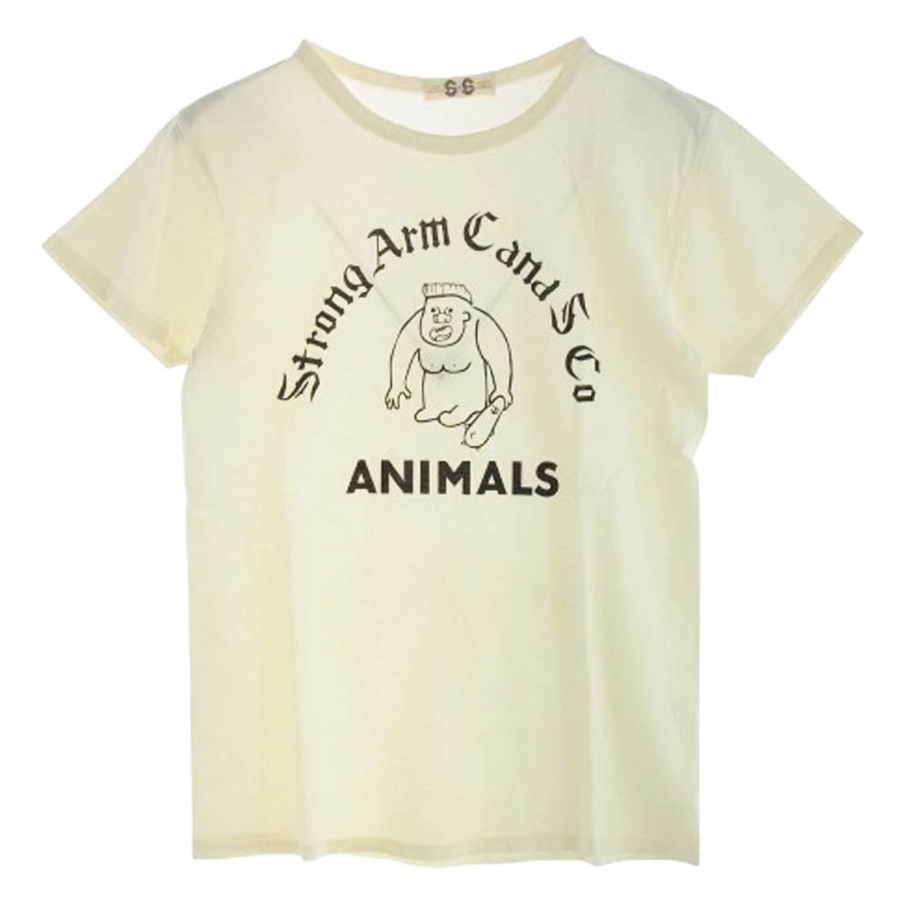 JELADO ジェラード JOHN GLUCKOW ジョングラッコー Animals Brand Tee プリント Tシャツ オフホワイト系 S【中古】