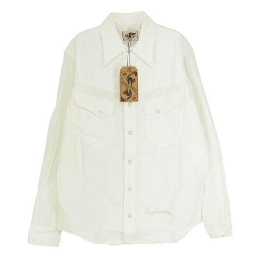 GANGSTERVILLE ギャングスタービル GSV-19-SS-30 KINGSLAND L/S SHIRT ウエスタン シャツ ホワイト系 S【極上美品】【中古】