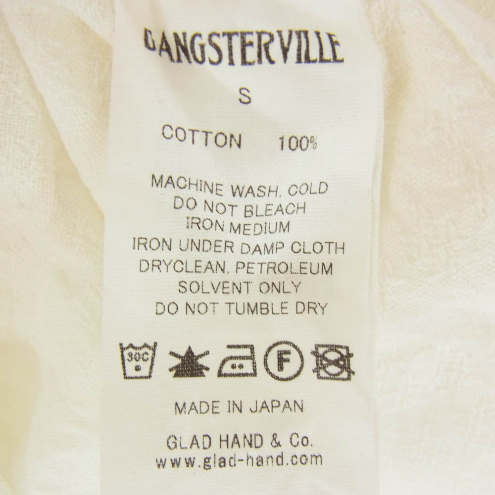 GANGSTERVILLE ギャングスタービル GSV-19-SS-30 KINGSLAND L/S SHIRT ウエスタン シャツ ホワイト系 S【極上美品】【中古】