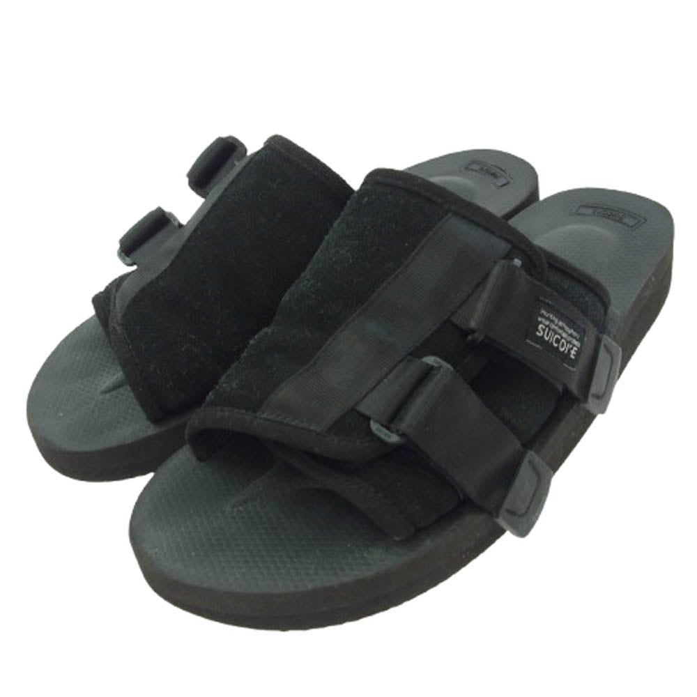 SUICOKE スイコック スエード ダブルストラップ サンダル ブラック系 26cm【中古】