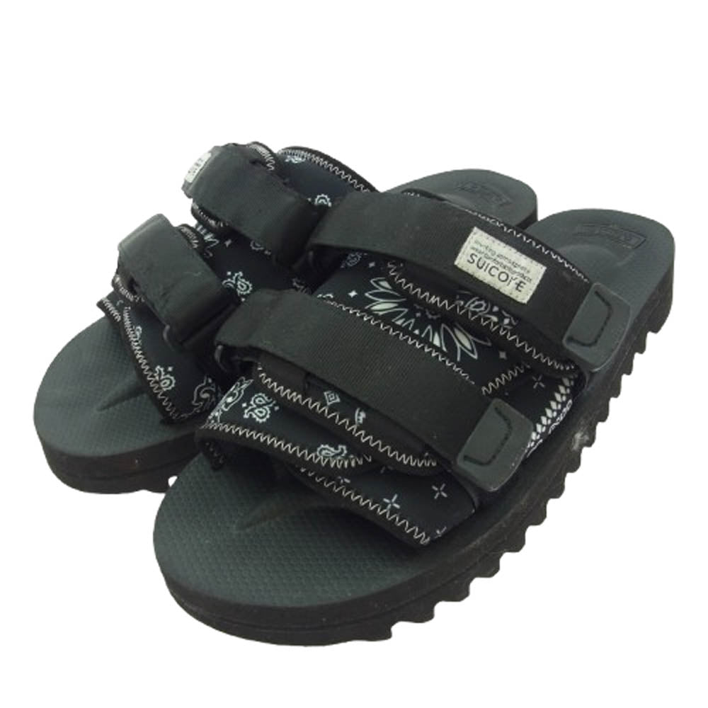 SUICOKE スイコック ダブルストラップ バンダナ サンダル ブラック系 26cm【中古】