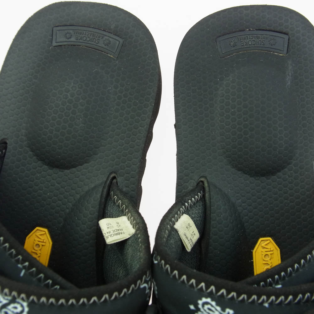 SUICOKE スイコック ダブルストラップ バンダナ サンダル ブラック系 26cm【中古】