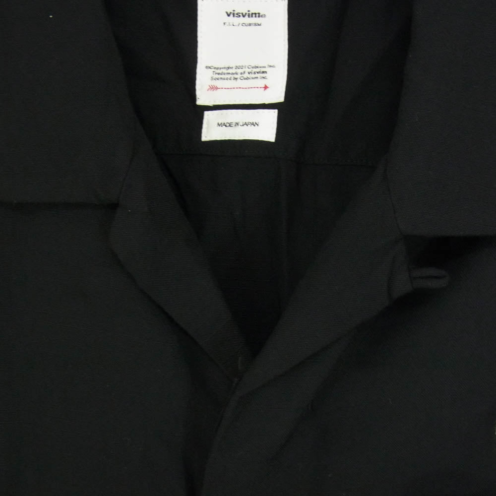 VISVIM ビズビム 0120305011006 FREE EDGE SHIRT S/S 半袖 シャツ ブラック系 1【中古】