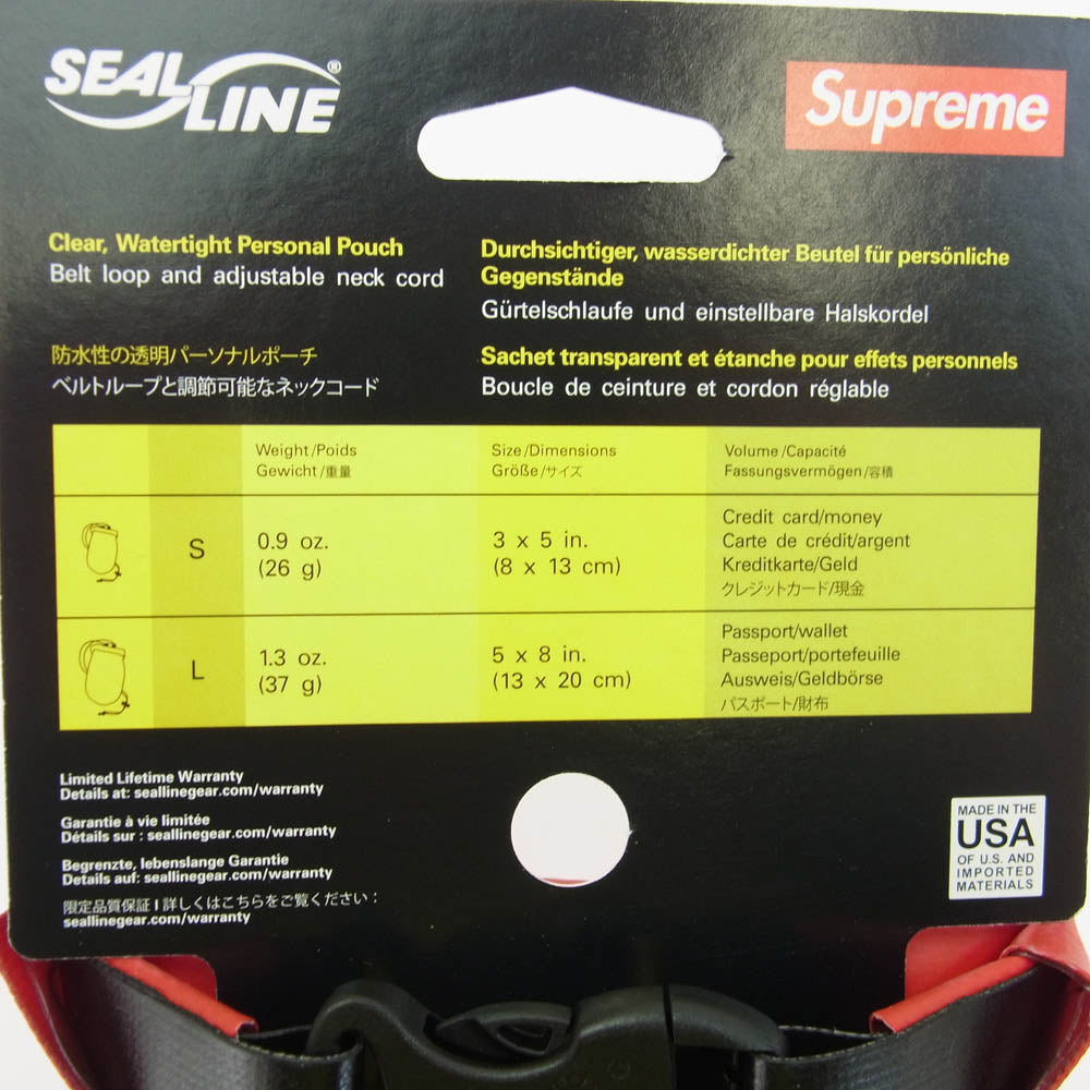 Supreme シュプリーム 18SS Seal Line See Pouch Large シールライン ポーチ ラージ 防水ポーチ レッド レッド系【新古品】【未使用】【中古】