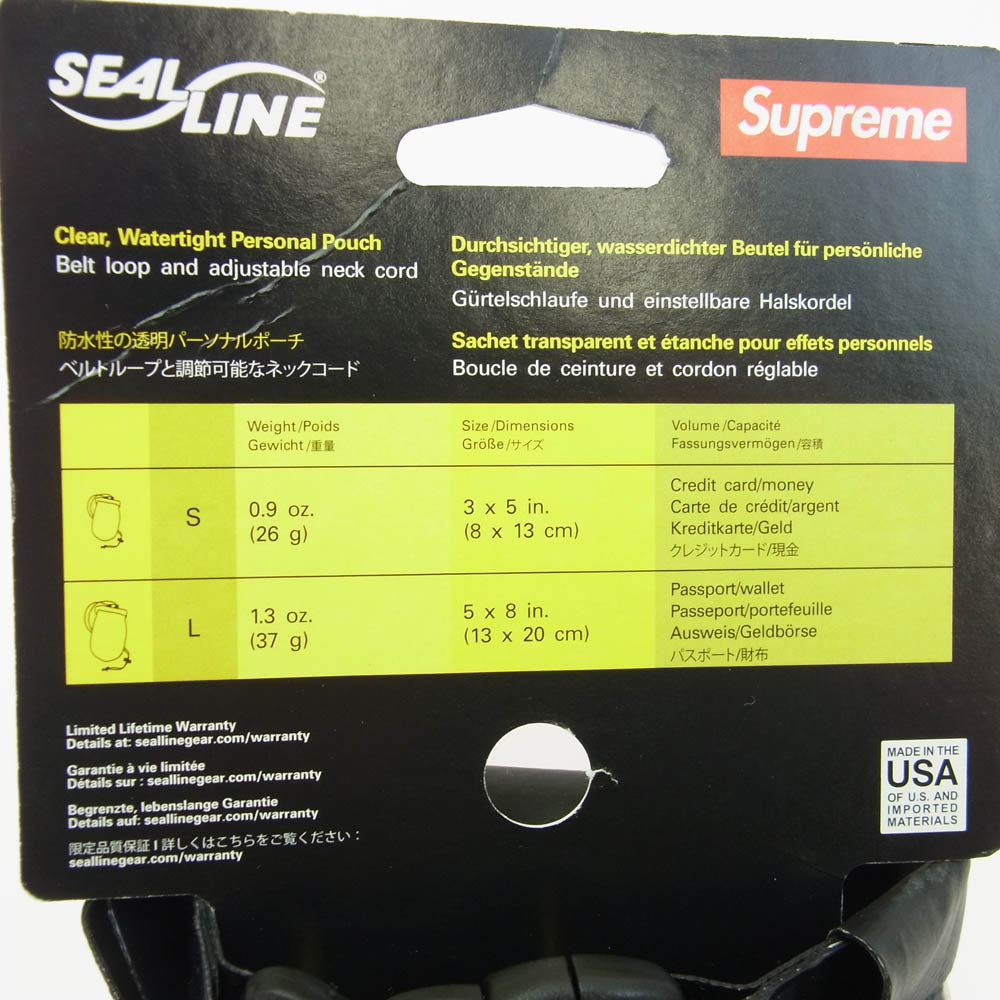 Supreme シュプリーム 18SS Seal Line See Pouch Large シールライン ポーチ ラージ 防水ポーチ ブラック ブラック系【新古品】【未使用】【中古】
