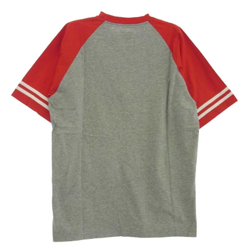 Supreme シュプリーム 09SS Senorita Raglan Top フロントプリント ラグラン フットボール Tシャツ 半袖カットソー グレー系 レッド系 M【極上美品】【中古】