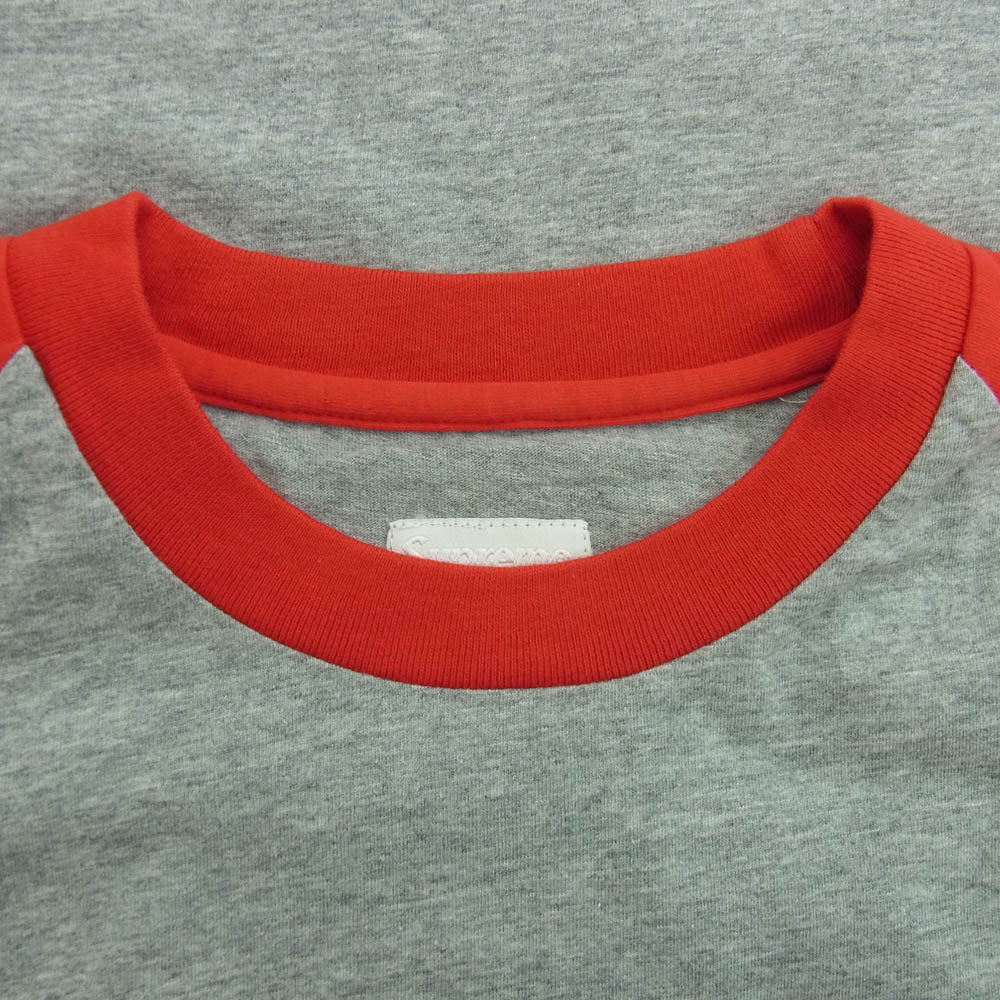 Supreme シュプリーム 09SS Senorita Raglan Top フロントプリント ラグラン フットボール Tシャツ 半袖カットソー グレー系 レッド系 M【極上美品】【中古】