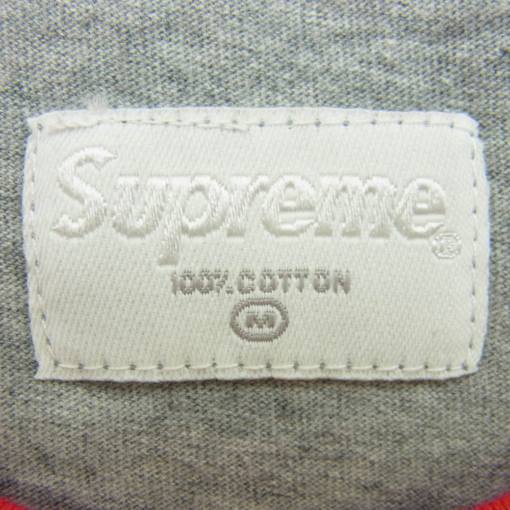 Supreme シュプリーム 09SS Senorita Raglan Top フロントプリント ラグラン フットボール Tシャツ 半袖カットソー グレー系 レッド系 M【極上美品】【中古】