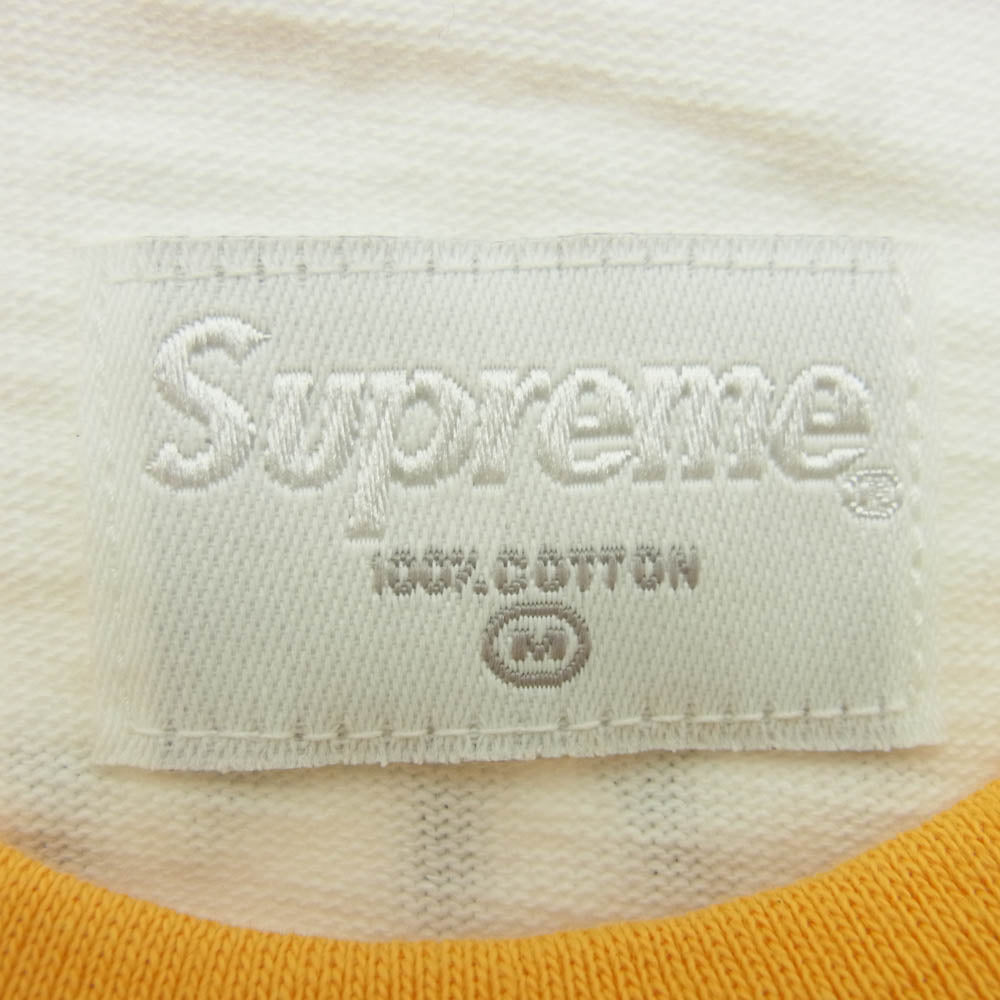 Supreme シュプリーム 09SS Whiskey Raglan L/S Tee 袖プリント ラグラン ロングスリーブTシャツ 長袖カットソー イエロー オレンジ系 M【中古】