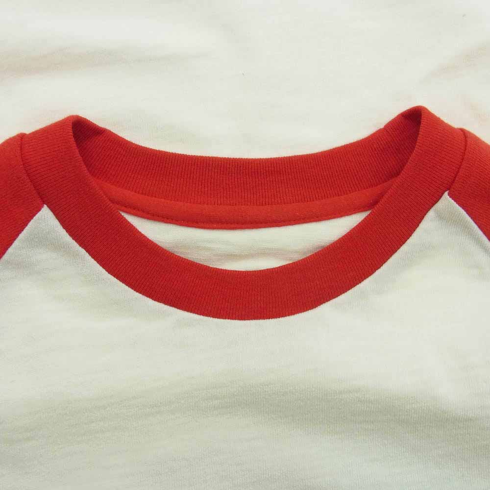 Supreme シュプリーム 09SS Whiskey Raglan L/S Tee 袖プリント ラグラン ロングスリーブTシャツ 長袖カットソー レッド レッド系 ホワイト系 M【極上美品】【中古】