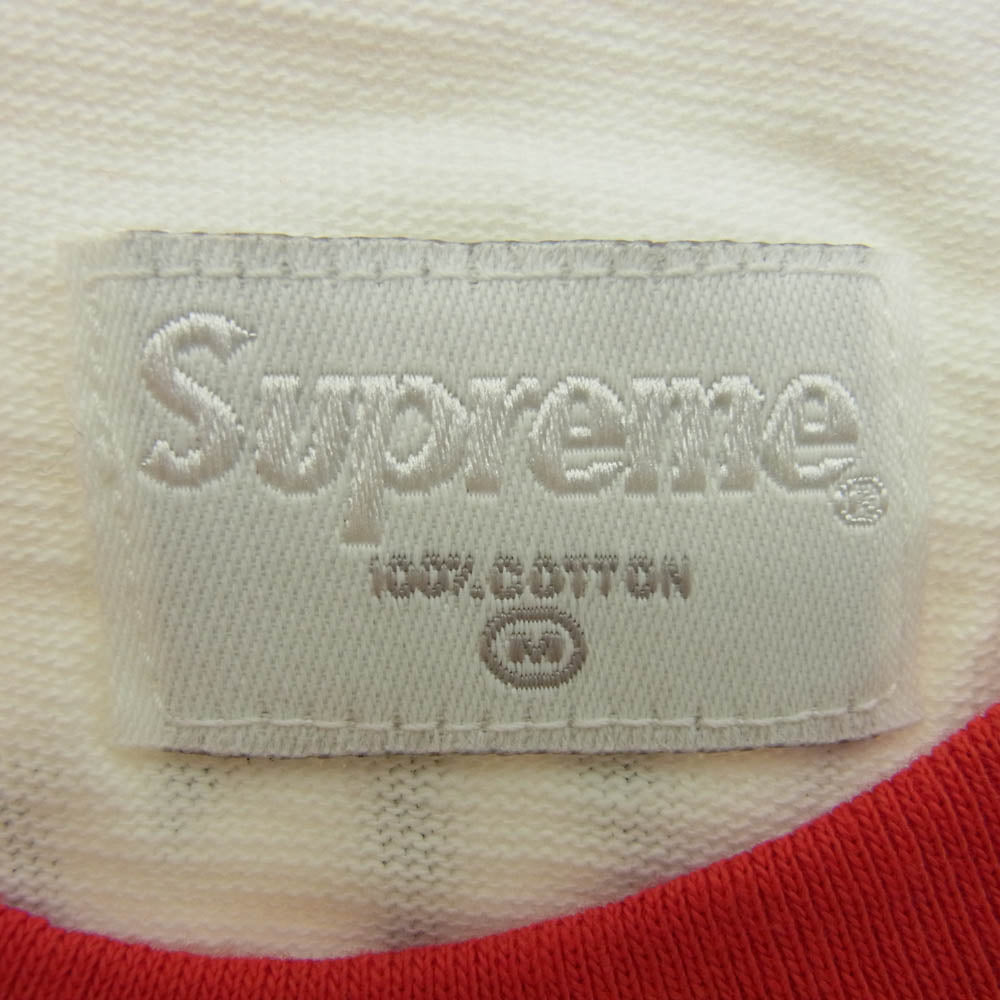 Supreme シュプリーム 09SS Whiskey Raglan L/S Tee 袖プリント ラグラン ロングスリーブTシャツ 長袖カットソー レッド レッド系 ホワイト系 M【極上美品】【中古】