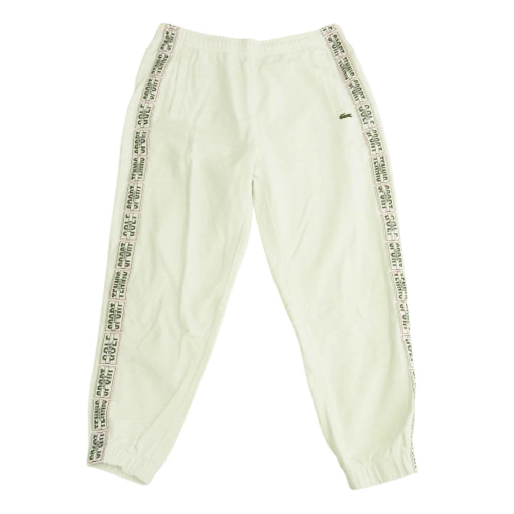 LACOSTE ラコステ SH2103  XH2102 スリーブテーピング ハーフジップ スタンドカラー スウェット 上下 セットアップ ホワイト系 L【中古】