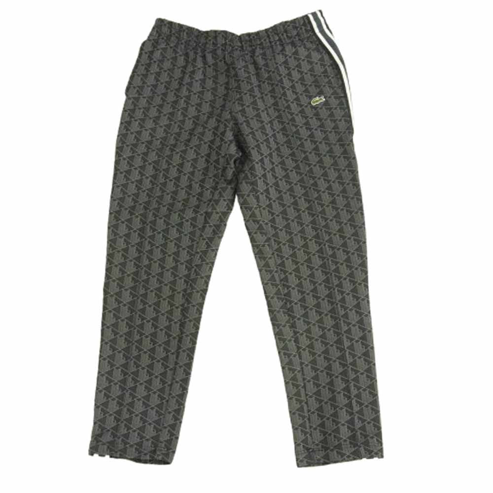 LACOSTE ラコステ SH1368 XH1440 モノグラム ジャカード トラック ジャケット パンツ 上下 セットアップ ダークグレー系 ジャケットXL、パンツL【中古】