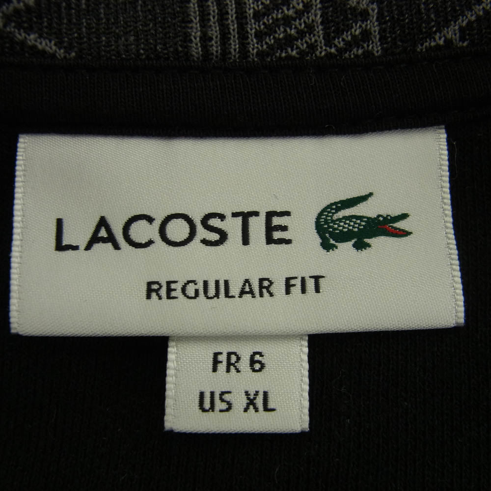 LACOSTE ラコステ SH1368 XH1440 モノグラム ジャカード トラック ジャケット パンツ 上下 セットアップ ダークグレー系 ジャケットXL、パンツL【中古】