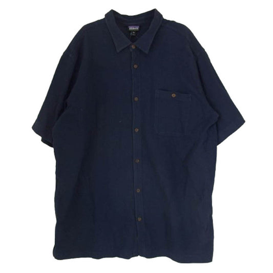 patagonia パタゴニア 19年製 52921 ORGANIC COTTON オーガニック コットン 半袖 シャツ ネイビー系 XXL【中古】