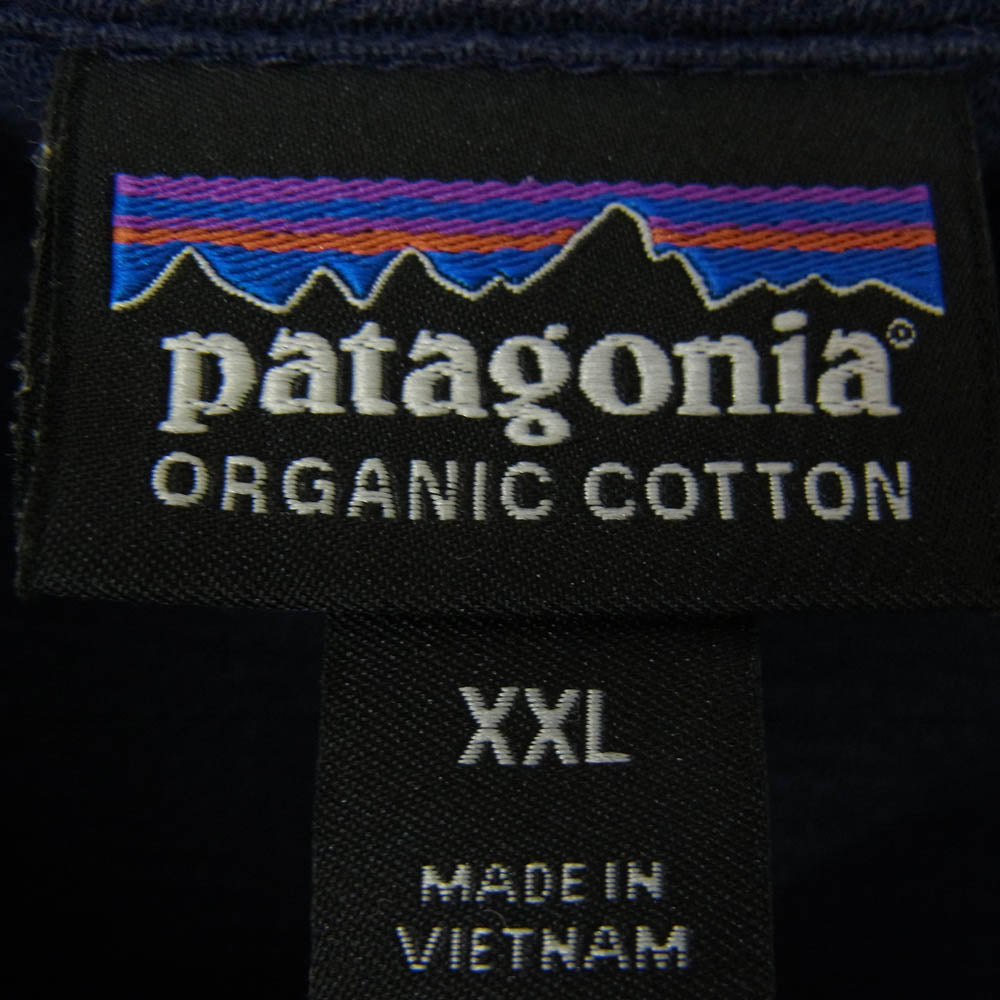 patagonia パタゴニア 19年製 52921 ORGANIC COTTON オーガニック コットン 半袖 シャツ ネイビー系 XXL【中古】