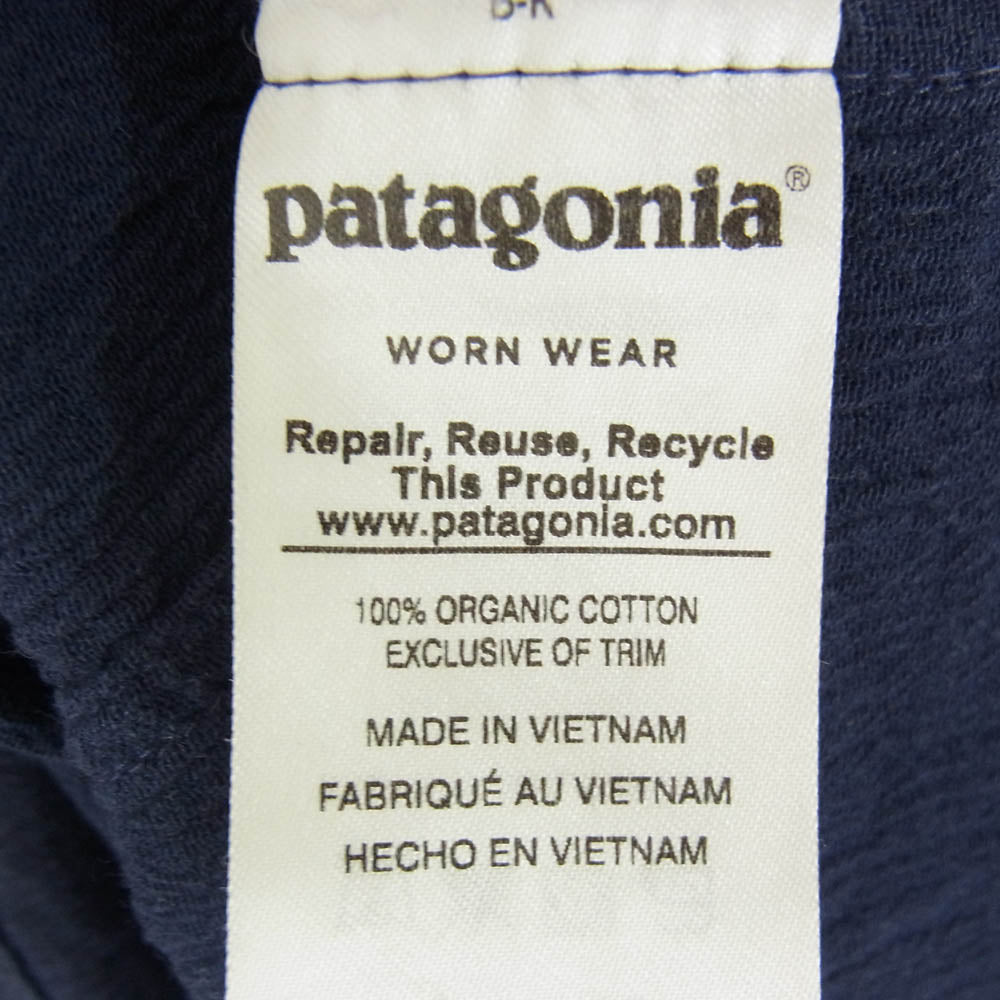 patagonia パタゴニア 19年製 52921 ORGANIC COTTON オーガニック コットン 半袖 シャツ ネイビー系 XXL【中古】