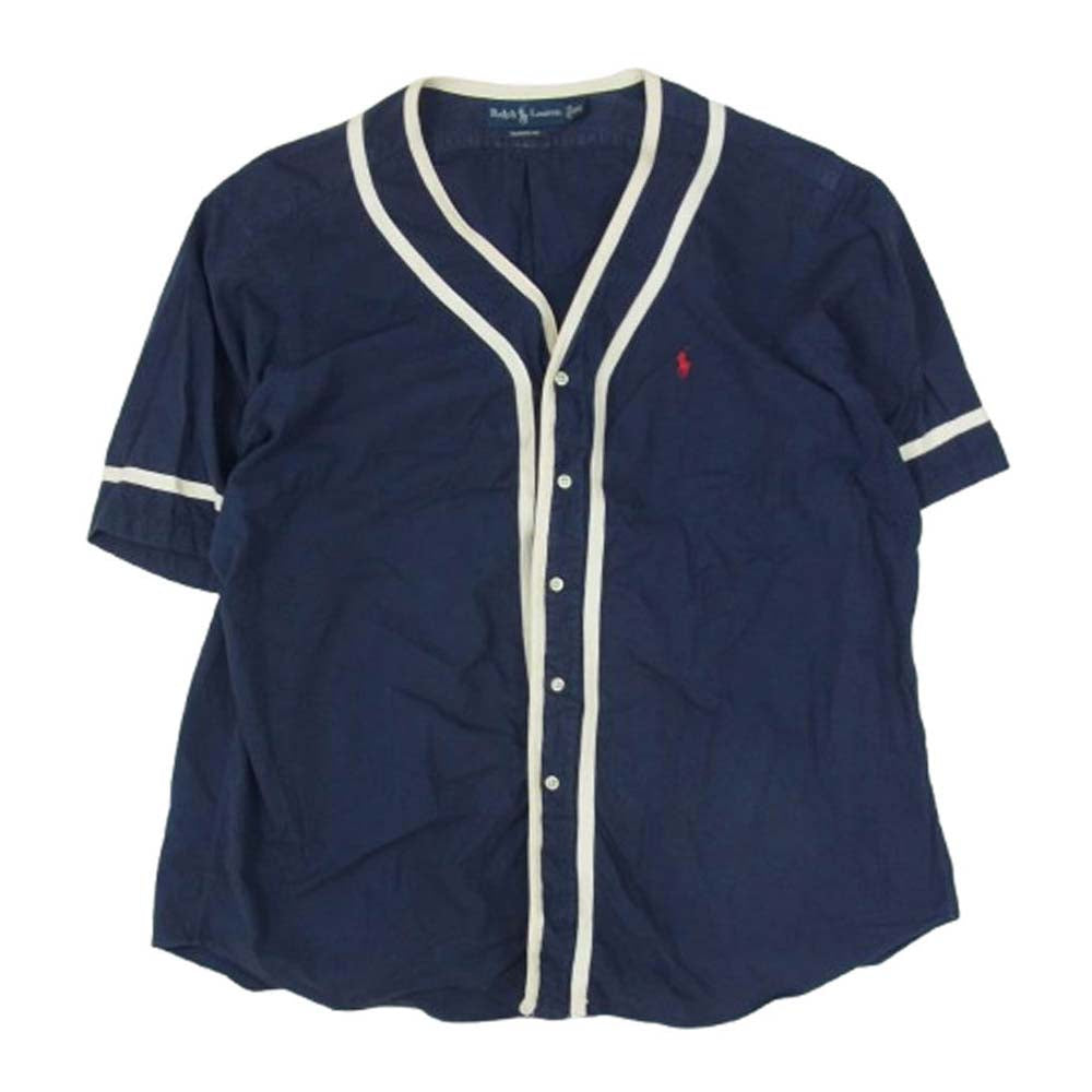 POLO RALPH LAUREN ポロ・ラルフローレン ベースボール シャツ 半袖 刺繍 XXL ネイビー系 XXL【中古】