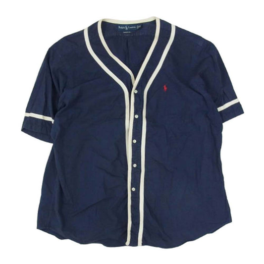 POLO RALPH LAUREN ポロ・ラルフローレン ベースボール シャツ 半袖 刺繍 XXL ネイビー系 XXL【中古】